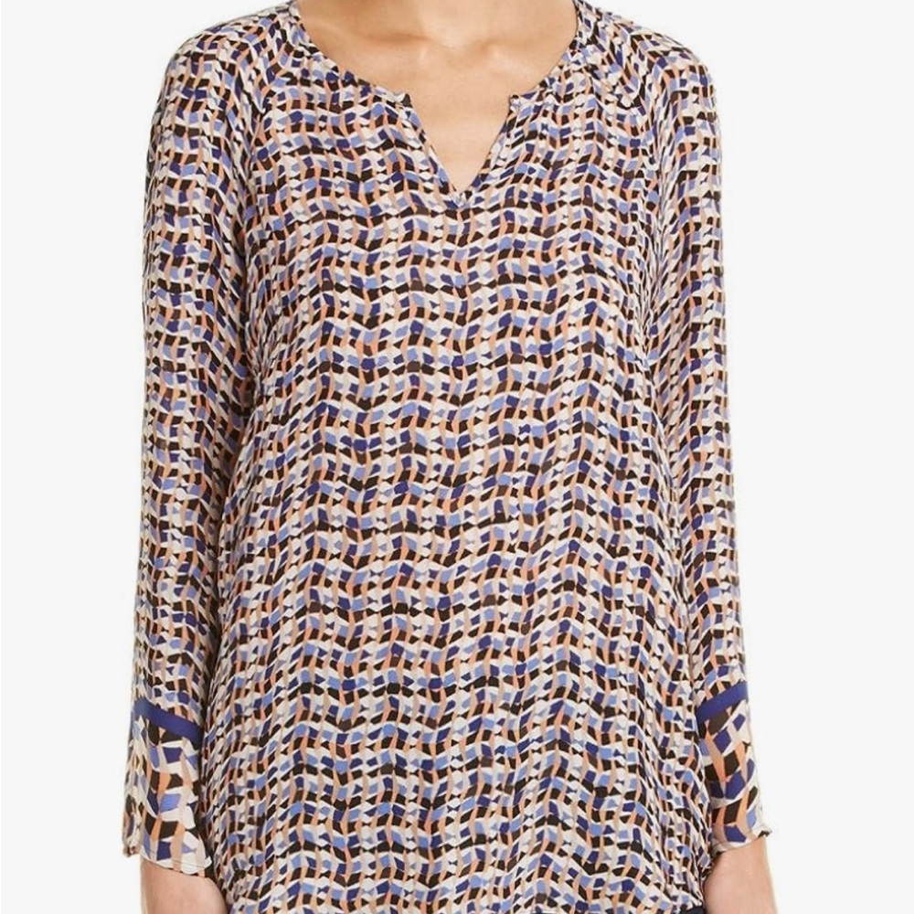 Nic+Zoe Tuning in Geometric Blouse size Large